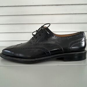 Mezlan 60's Black Leather Wingtip Shoes Sz 10M